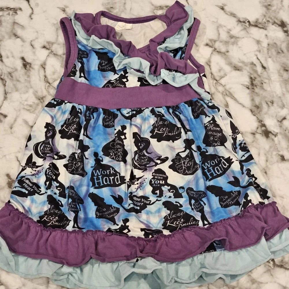Girls Milksilk Inspirational Quote Dress Size 4T Sleeveless Ruffle‎